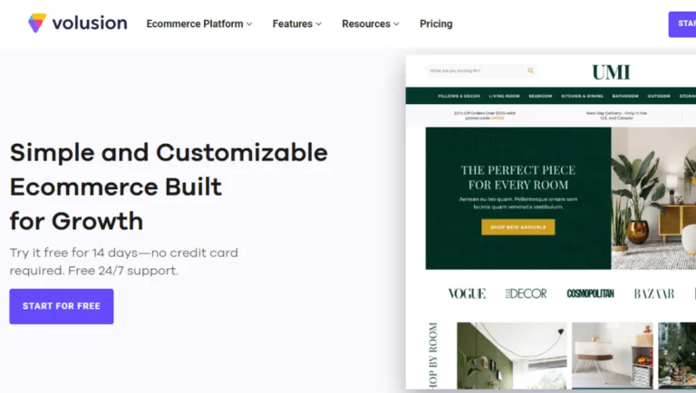 Volusion Ecommerce No Code Builder