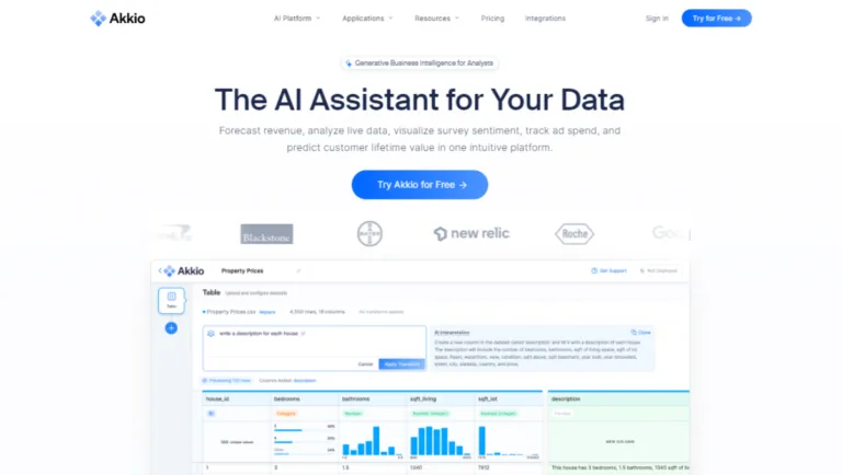 Akkio No Code Analytics Tool