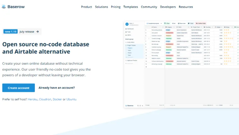 Baserow No Code Database Builder