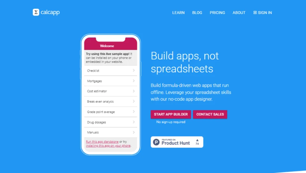 Calcapp No Code Calculator Builders