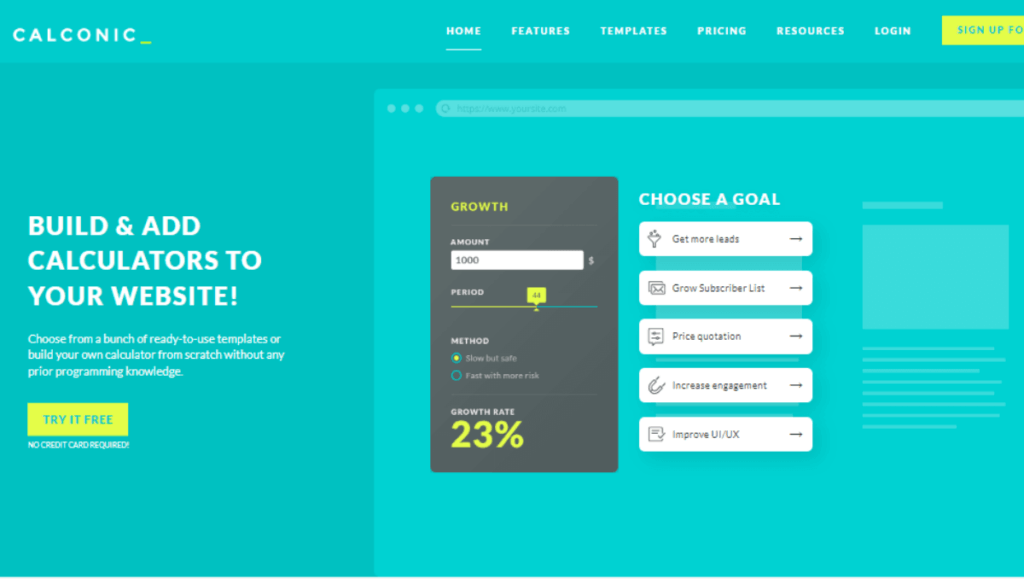 Calconic No Code Calculator Builders