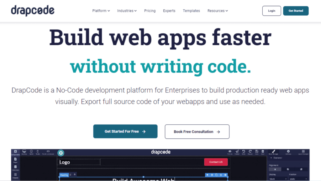 DrapCode App Builder