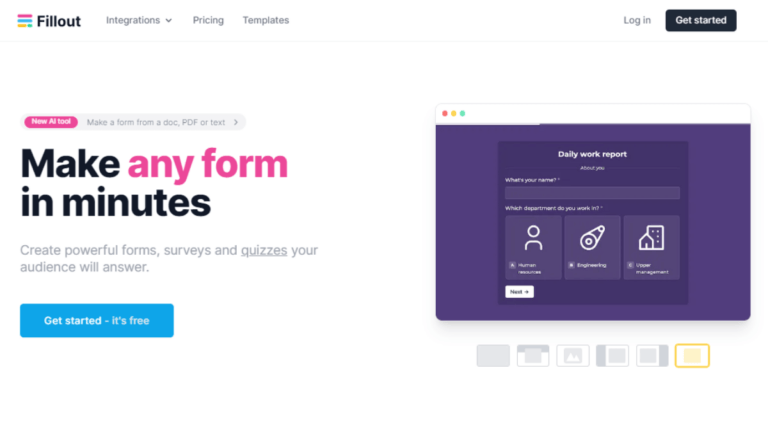 Fillout No Code Form Builder
