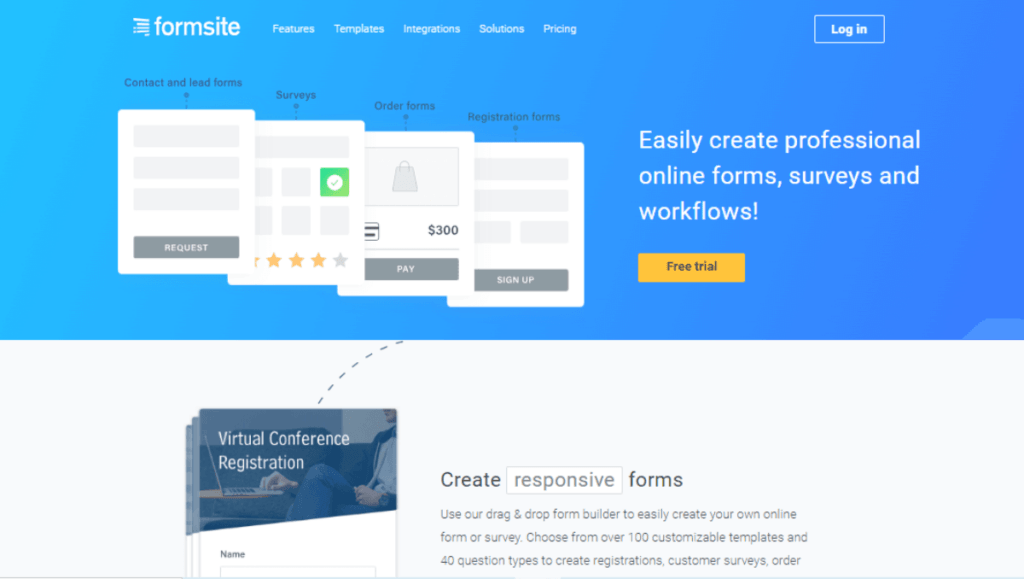 Formsite No Code Form Builder