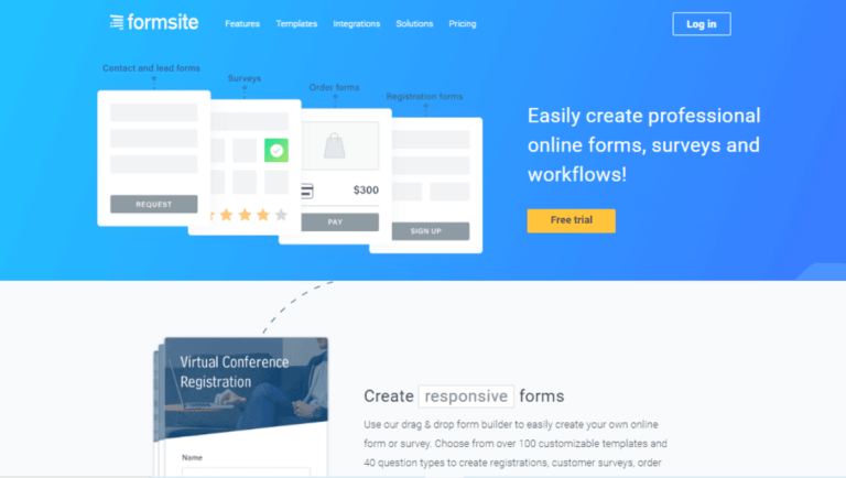 Formsite No Code Form Builder