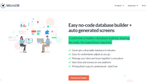 MicroDB Database No Code Builder