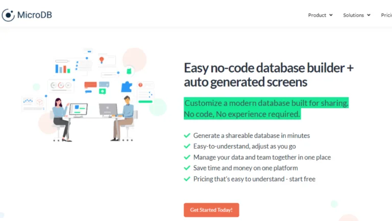 MicroDB Database No Code Builder