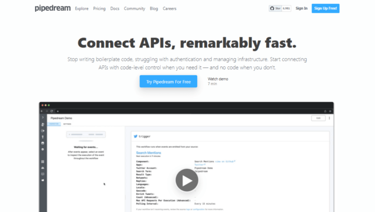 Pipedream No Code Automation Tool