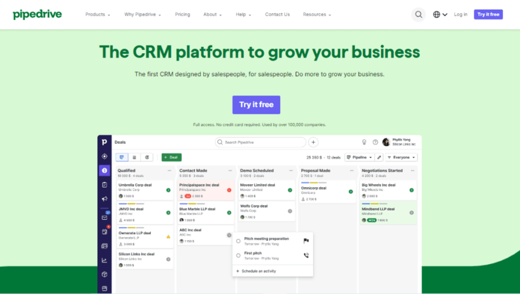 Pipedrive No Code CRM