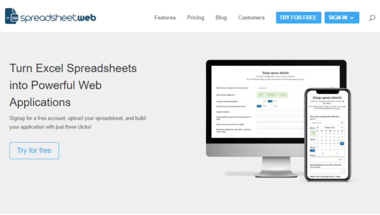 SpreadsheetWeb No Code Calculator Builders