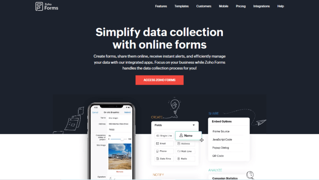 Zoho Forms No Code Form Builder