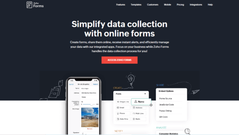Zoho Forms No Code Form Builder