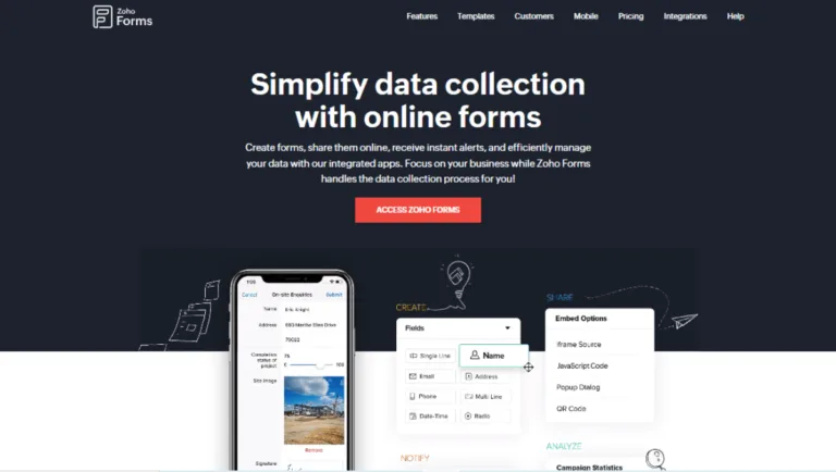 Zoho Forms No Code Form Builder