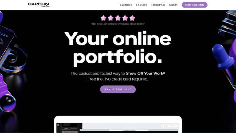 Carbonmade no code Portfolio Website Builder