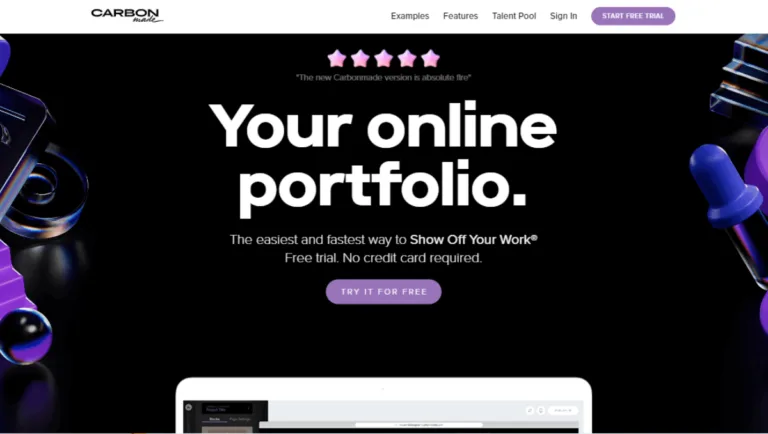 Carbonmade no code Portfolio Website Builder