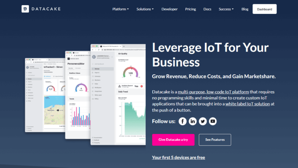 DataCake no code iot tool