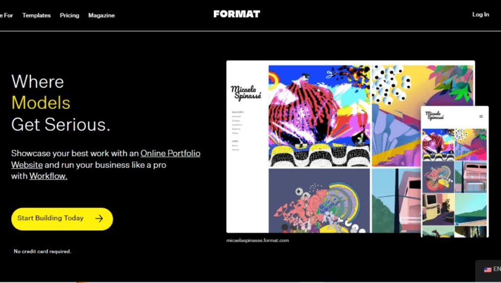 Format no code Portfolio Website Builder