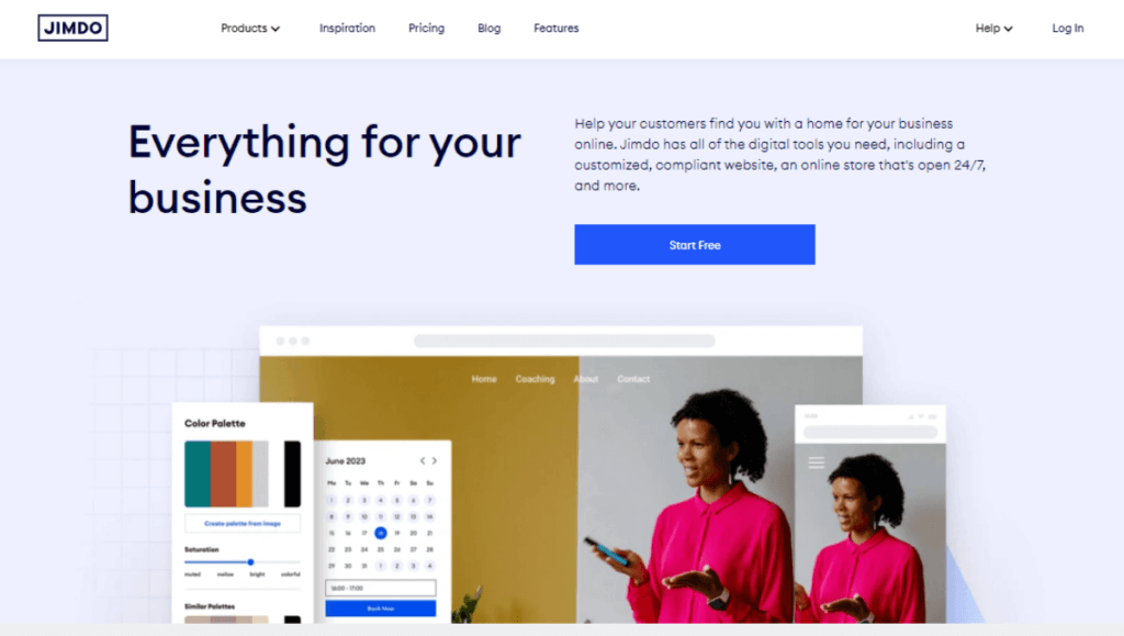 Jimdo no code Portfolio Website Builder