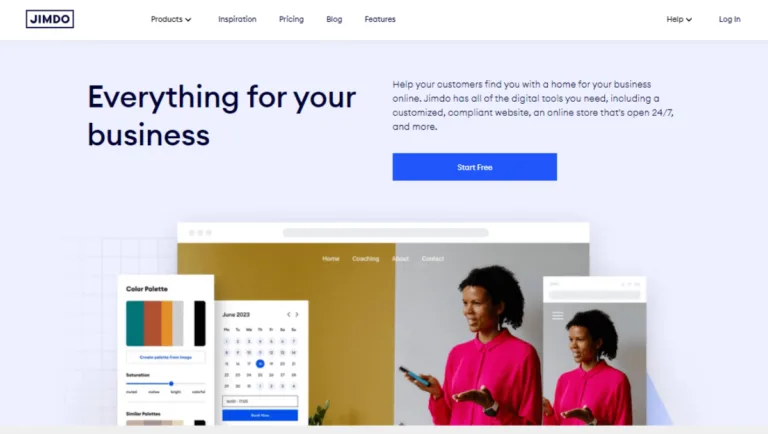 Jimdo no code Portfolio Website Builder
