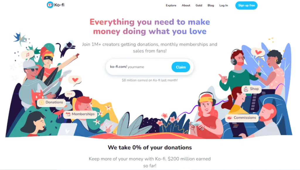 Ko-fi no code payment solution