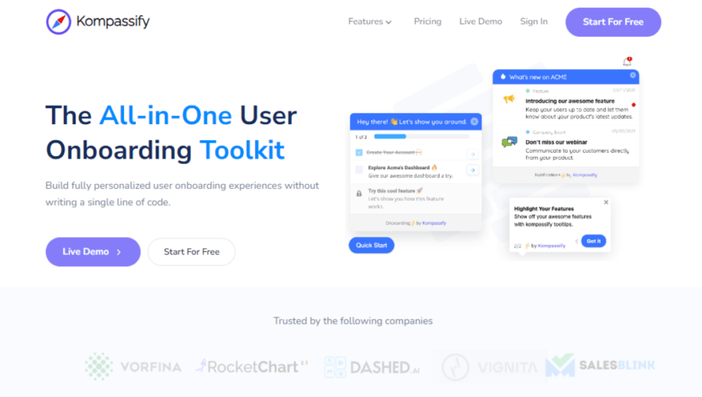 Kompassify No Code Onboarding Tool
