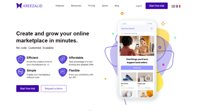 Kreezalid no code marketplace builder