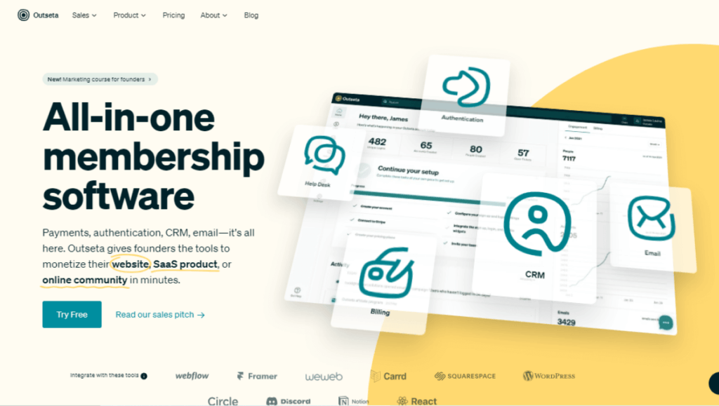 Outseta no code membership builder