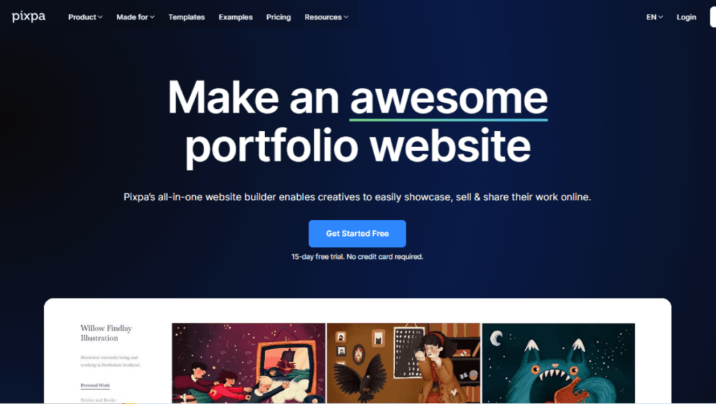Pixpa no code Portfolio Website Builder