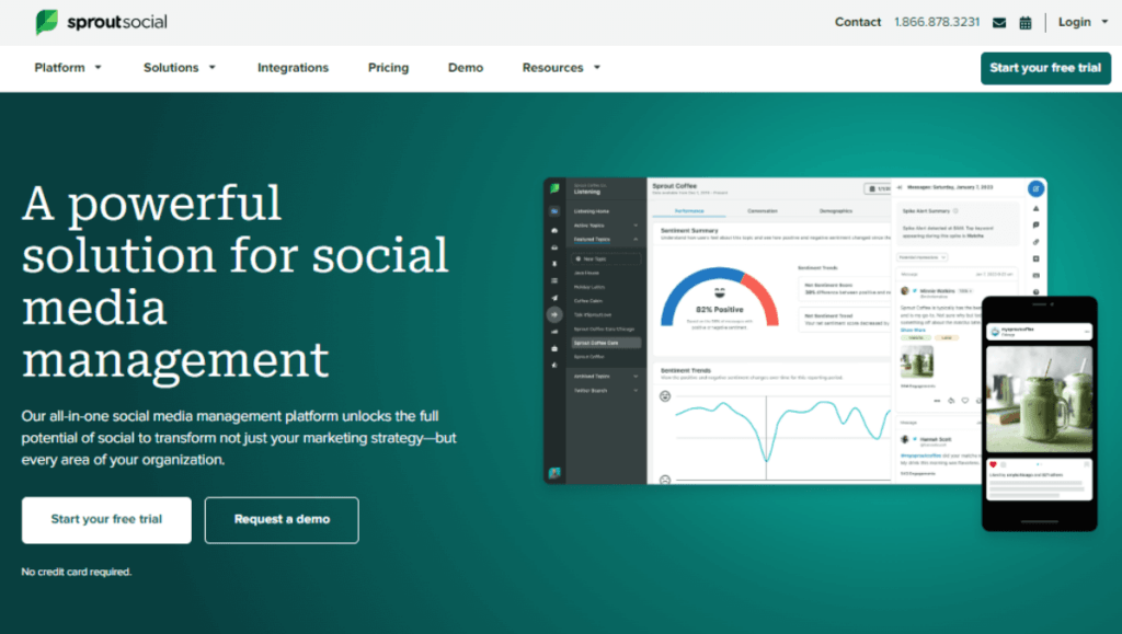 Sprout Social No-Code social media tool