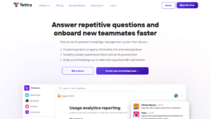 Tettra no code knowledge base builder