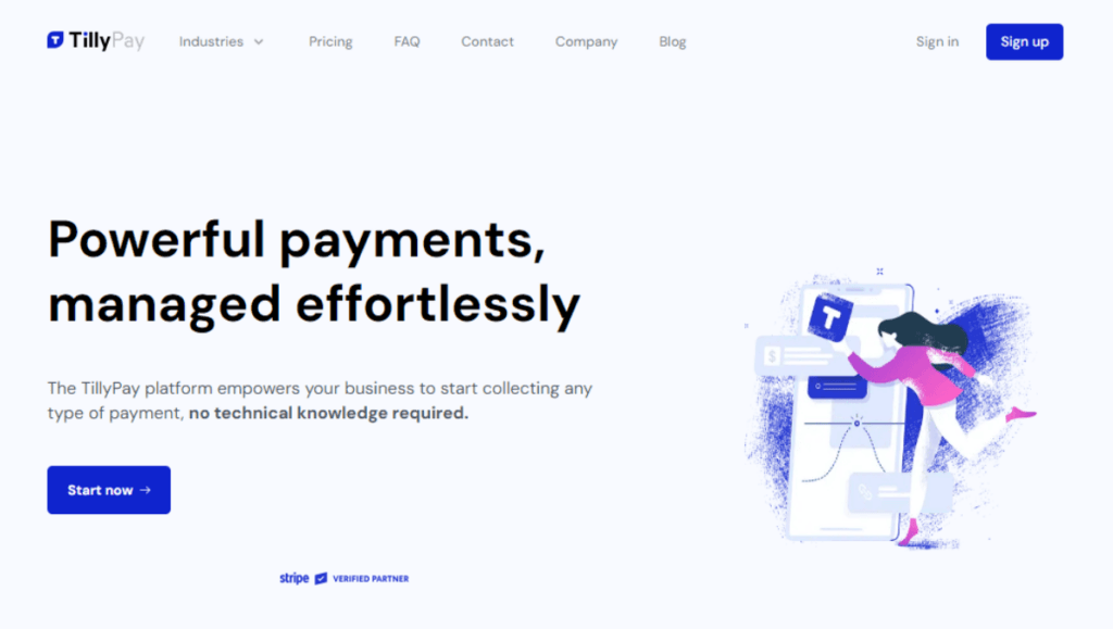 TillyPay no code payment solution