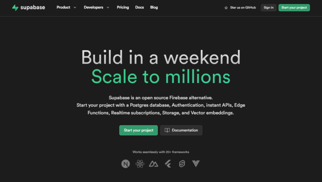 Supabase no code backend