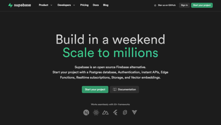 Supabase no code backend
